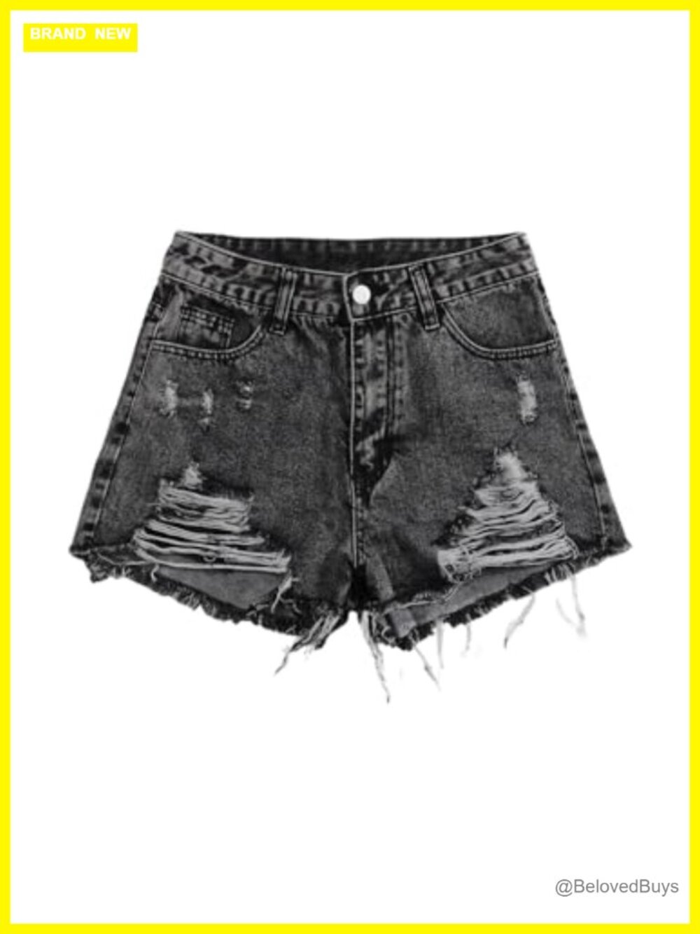 High Waisted Ripped Distressed Denim Jean Shorts Stretchy Cutoff Summer